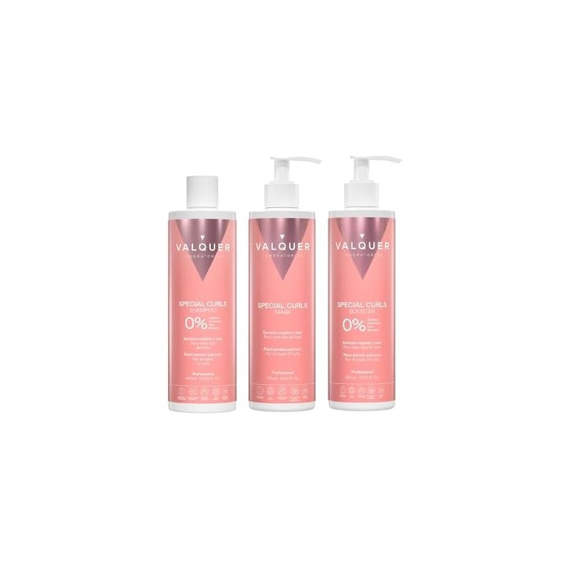 Valquer Pack Especial Rizos Shampoo, Mascarilla y Booster Activador.