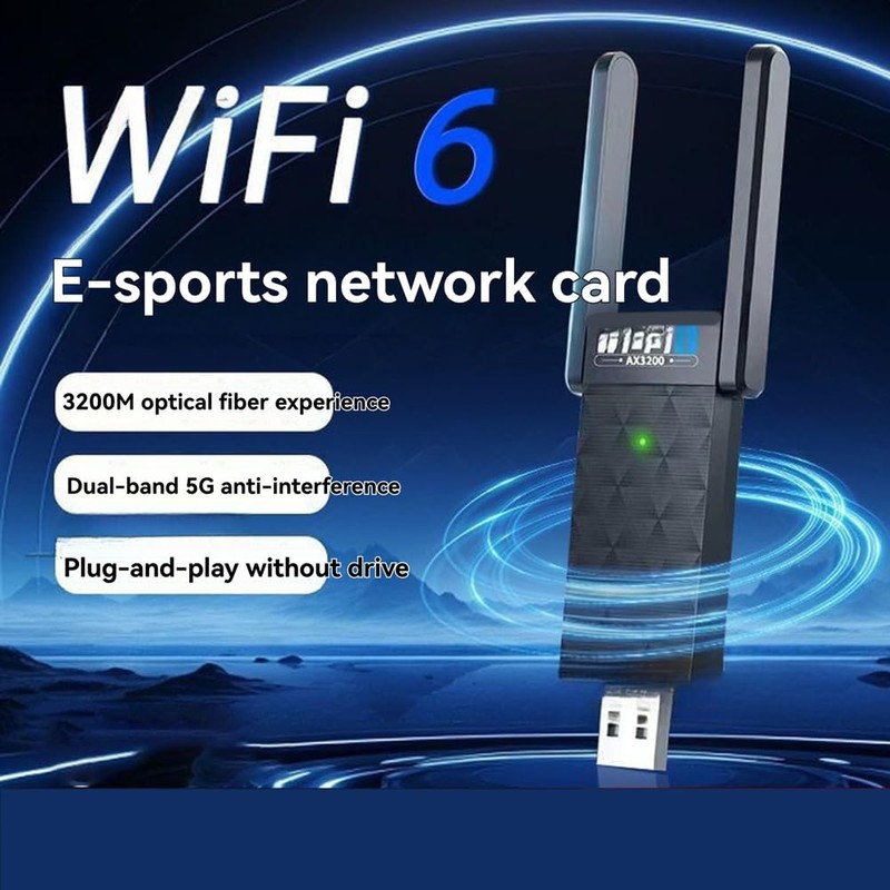 Snblzhef WiFi 6 AX3200 USB3.0 Adapter BT5.3 5G/2.4GHz USB3.0 WiFi
