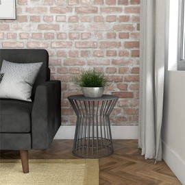 Novogratz 88068CHC1E Poolside Gossip Collection, Roberta Outdoor/Indoor, Charcoal Patio Side Table