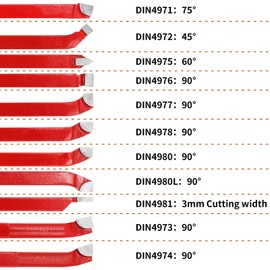 SENDUO - Juego de 11 piezas de herramientas de corte de punta de carburo para herramientas de torno de metal, herramientas de corte de torno de metal, adecuadas para torno ordinario y torno CNC