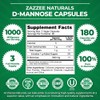 Zazzee D-Mannose, 1000 mg per Serving, 180 Vegan Capsules, 3