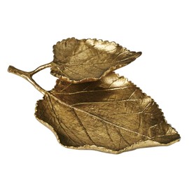 SPICE OF LIFE DRDF1250 Small Box Accessory 2-Tier Tray, Leaf B, LUXE, Gold, Metal, 6.5 x 4.7 x 1.4 inches (16.5 x 12 x 3.5 cm)