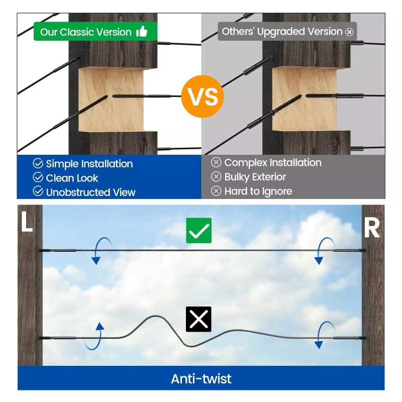 Muzata 20Pack 18 Black Swage Lag Screws Left & Right