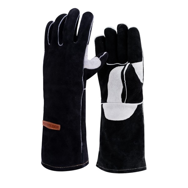 YESWELDER Welding Gloves, Cowhide Leather, Heat Resistant Gloves, Professional Welding Gloves, Work Gloves, Outdoor Use, Abrasion Resistant, MIG Welding, High Sensitivity