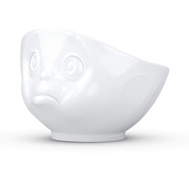 TASSEN Porcelain Bowl, Sulking Face Edition, 16 oz. White, (Single Bowl) for Serving Cereal, Soup