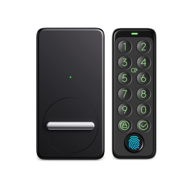 SwitchBot Smart Lock, Fingerprint Identification Pad Set, Alexa Smart Home, Switchbot, Auto Lock, PIN Code, Entryway, Compatible with Google Home, Siri, Line, Clova, Remote Support, No Construction Required, Easy Installation, Security Measures