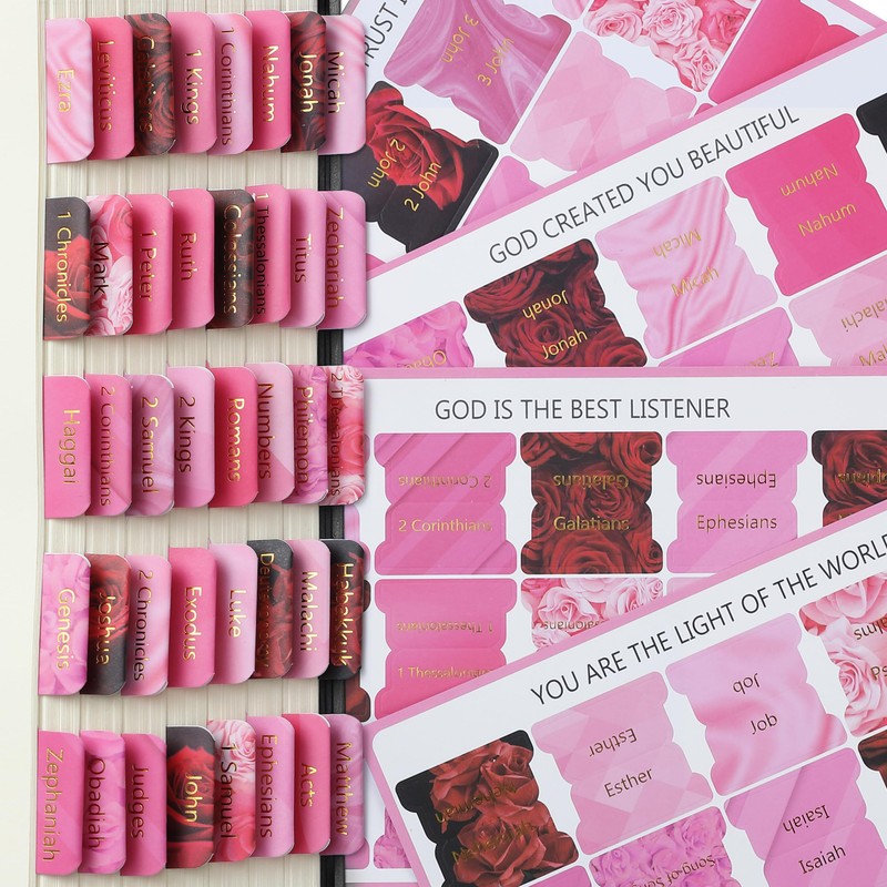 Mr. Pen- Bible Tabs, 75 pcs, Rose Elegance, Gold Foil