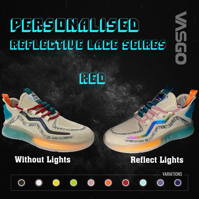 VASGO Round Shoe Laces Reflective 9 Different Lengths Thick 10