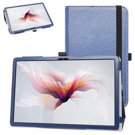 Bige for Blackview Tab 12 Case,PU Leather Folio 2-Folding Stand Cover for Blackview Tab 12 10.1" Android Tablets,Dark Blue