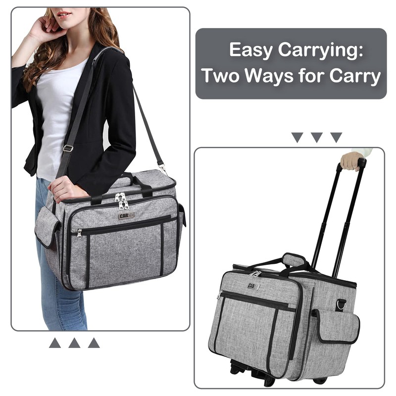CAB55 Rolling Sewing Machine Case, Detachable Rolling Sewing Machine Carrying