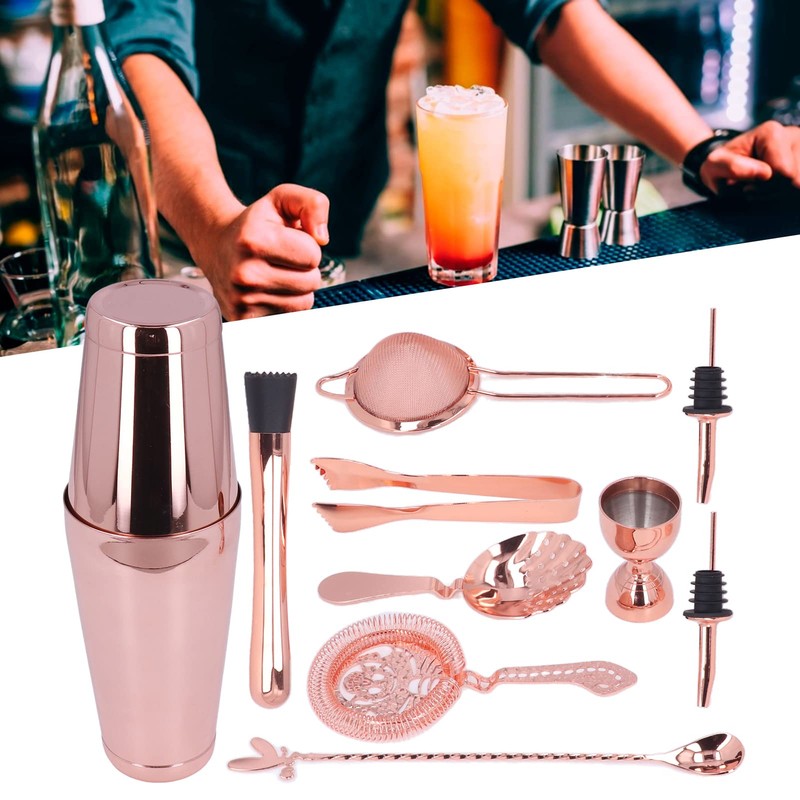 Lybunair 11 PCS Spotless Steel Cocktail Making Set, Complete Mixing