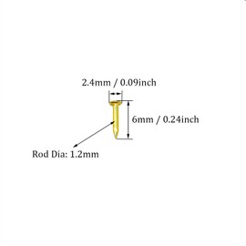 300pcs Small Tiny Nails 1.2 x 6mm,Round Hardware Mini Nails, for Wood DIY Decorative, Pictures Frames Hanging, Household Accessories, Outdoor Crafts, Brass Tone,0.05 x 0.24inch/6mm