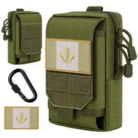 IronSeals Molle Pouch Multi-Purpose Tactical Compact Water-Resistant Utility Pouch with CA Flag Patch and D-Ring Gear Clip