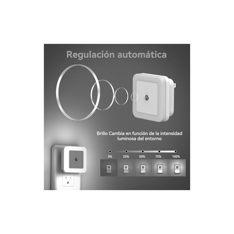 6 Pack Luz nocturna Enchufable, Sunsign Luz de Noche Luz
