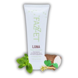 FAZZET 4.3oz Luna Toothpaste for Sensitive Teeth - Anti-Cavity and Anti-Hypersensitivity Toothpaste for Daily Protection - Fresh Spearmint Flavor