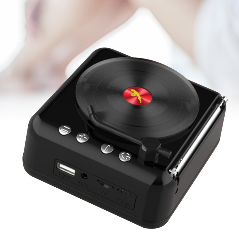 Vinyl Record Bluetooth Speaker Innovative Mini FM Radio HiFi Stereo