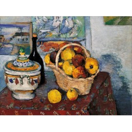 ART.COM Stretched Canvas Print Still Life with Soup Tureen by Paul Cézanne, 16" x 12"