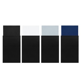 Luckyvestir Prefolded Suit Pocket Squares for Men Mens Pocket Square on Card for Jackets Business Wedding Accessories (White Black Grey Blue)