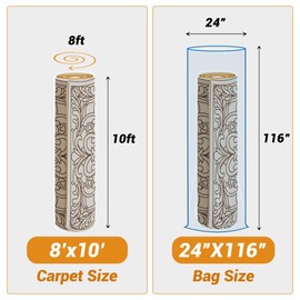 Heavy Duty Rug Storage Bags for 8' x 10' Rolled Rug