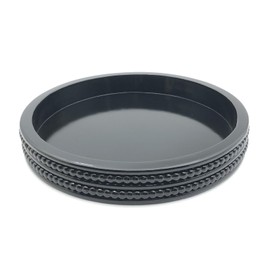 Carah & Cossh Round Wooden Tray, Black Round Decorative Wood Tray, Round Modern Decorative Tray, Perfect for Storage and Display (Black)