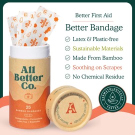 All Better Co. The Better Bandage - Organic Bamboo, Hypoallergenic, Earth-Friendly Adhesive - 50 Pack