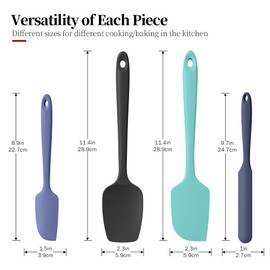 Heat Resistant Silicone Spatula Set of 4, Luxiwise 600ºF High Temp Baking Scraper Cooking Utensils Non-Stick BPA-Free for Seamless Mixing, Folding, Scraping with Rubber Kitchen Essentials (Multi-3)