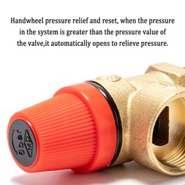 LONGHAO DN15 safety valve, 1/2 inch safety valve, relief valve, safety valve, 3 bar, 1/2 inch thread safety valve, female, for water, oil, gas (1/2 3 bar A)