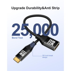KOMGILK 8K Mini HDMI to HDMI Adapter 2Pack, Mini HDMI Male to HDMI Female Cable with 8K@60Hz, 4K@120Hz HDR 3D Dolby 48Gbps High Speed, Compatible with DSLR,Projector, Tablet, Graphics Card, Camcorder