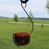 Backyard Essentials Ornate Bird Feeder, Orange Bubble Glass Hanging Jelly