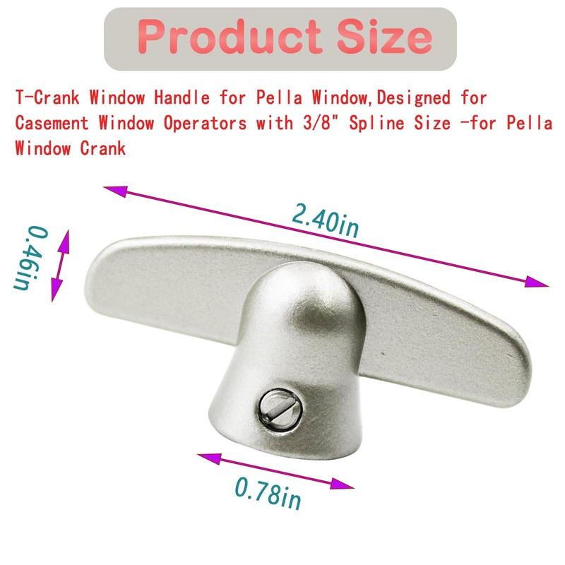 T-Crank Window Handle for Pella/Andersen Casement Window Crank (4 Pcs
