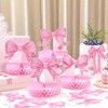 Shellwei 12 Pcs Pink Bow Party Birthday Decorations, Bow Theme