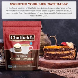 Chatfield’s All Natural Carob Powder 16-oz Pouch, Sweet and Delicious, Premium Quality, Caffeine-Free, Gluten-Free, Vegan, Kosher, Non-GMO Verified - (2 Pack)