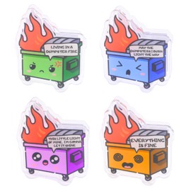 PEILINIX 4PCS Dumpster Fire Acrylic Clips, Funny Office Desk Accessories Paper Snack Clips Gifts for Coworker Boss Employee
