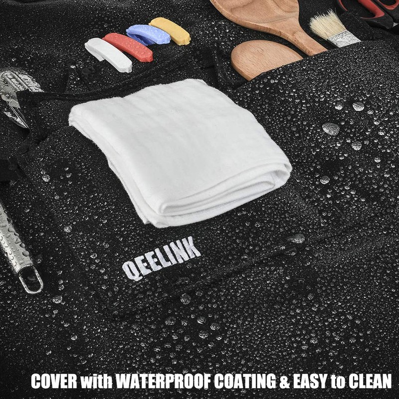 QeeLink Professional Grade Chef Apron for Kitchen, BBQ and Grill