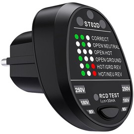 revolt Tester: Socket Tester with Status LEDs, Up to 230 Volts (Multifunctional Socket Tester, Socket Tester for Home, Power Strip)