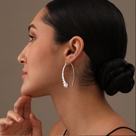 LeCalla 925 Sterling Silver Ball Bead Pearl Earrings/Dangling Earring for Women and Teen