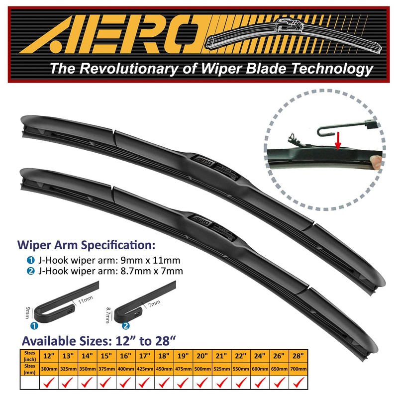 AERO Hybrid 26" + 17" Premium Quality All-Season Windshield Wiper