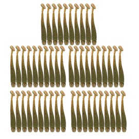 50PCS Fishing Soft Lures, 5cm Soft Plastic Fishing Lures T Tail Grub Worm Baits Fish Tackle Accessory (Black)