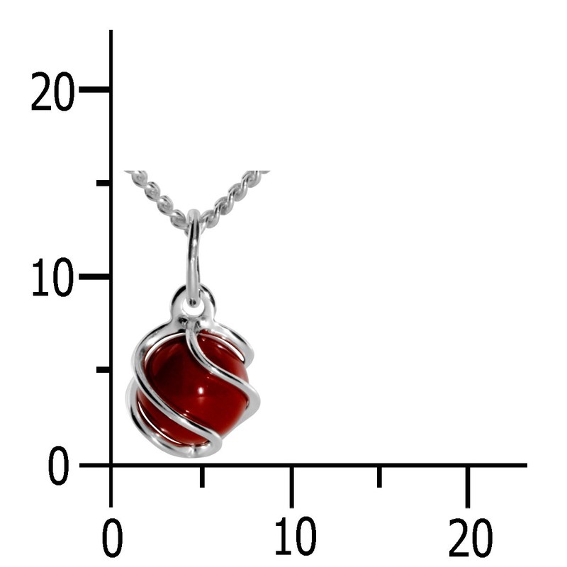 InCollections 2460200012401 Coral Sterling Silver 925 Pendant Necklace