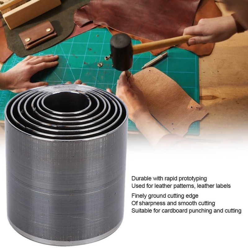 7Pcs Round Leather Punching Tools DIY Leather Hole Punch Tool