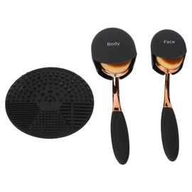 2pcs Sunscreen Applicator Brush Soft Fiber Hair Sunscreen Brush with Protective Lid Protective Lid