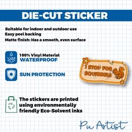 I Stop For Squirrels Bumper Sticker Vinyl Die Cut Sticker for Car Rear View Mirror Laptop Phone Water Bottle Guitar Helmet Gift Idea