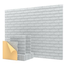 Kuchoow Soundproof Wall Panels, Sound Proof Panels for Wall,12 Pack Acoustic Panels Sound Absorbing Self Adhesive, Brick Acoustic Wall Panels for Home, Room, Ceiling, 12"×12"×0.4",Gray