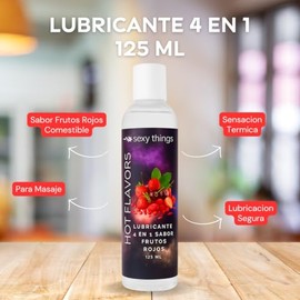 Sexy Things - Lubricante ntimo a Base de Agua Sensacin de Calor Delicioso Sabor Frutos Rojos 125 ml Para Masaje                                       