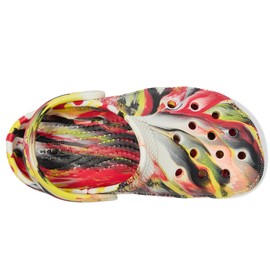 Crocs Kids' Classic Marbled Tie-Dye Clog, Varsity Red/Multi, 8 Toddler