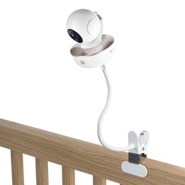 HOLACA Universal Baby Monitor Clip Holder for Arlo/Motorola Baby Monitor/Nannio Monitor/HelloBaby Versatile for All Other Cameras with 1/4 Screw Holder without Tools or Wall Damage (White)