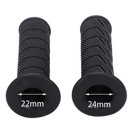 nakira Bike Grip Moped Handle 0.9 inch (22.2 mm) Thru Rubber B Type (Black)
