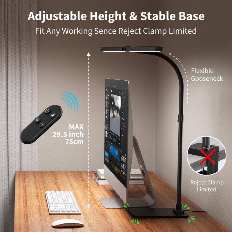 Kaulsoue Desk Lamp Architect Task Dual Head Modern Flexible Gooseneck