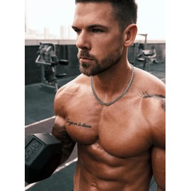 4mm/6mm Silver Chain for Men Stainless Steel Men's Necklaces Bracelet Chain Cool Diamond Cut Cuban Link Chain for Men Hip-Hop Jewelry 18/20/22/24/26 Inches