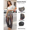 QIANXIZHAN Women's Harem Pants, High Waist Yoga Boho Trousers with
